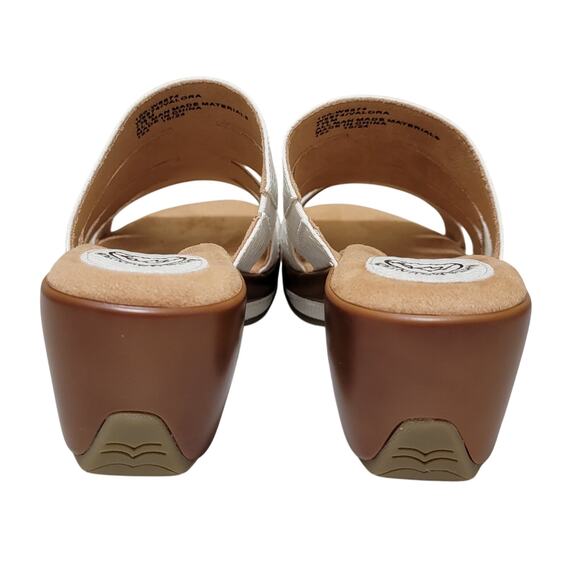 White Mountain Women Valora Wedge Heel Slide Sandals Size US 7.5M White Woven - Picture 5 of 7